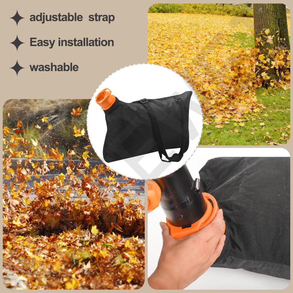 50026858 Trivac Leaf Collection Bag WGBAG500 Compatible with Worx WG502 WG508 WG505 WG509 WG500 WG501 Leaf Blower. Replacement Leaf Blower Vacuum Vac Shoulder Bag