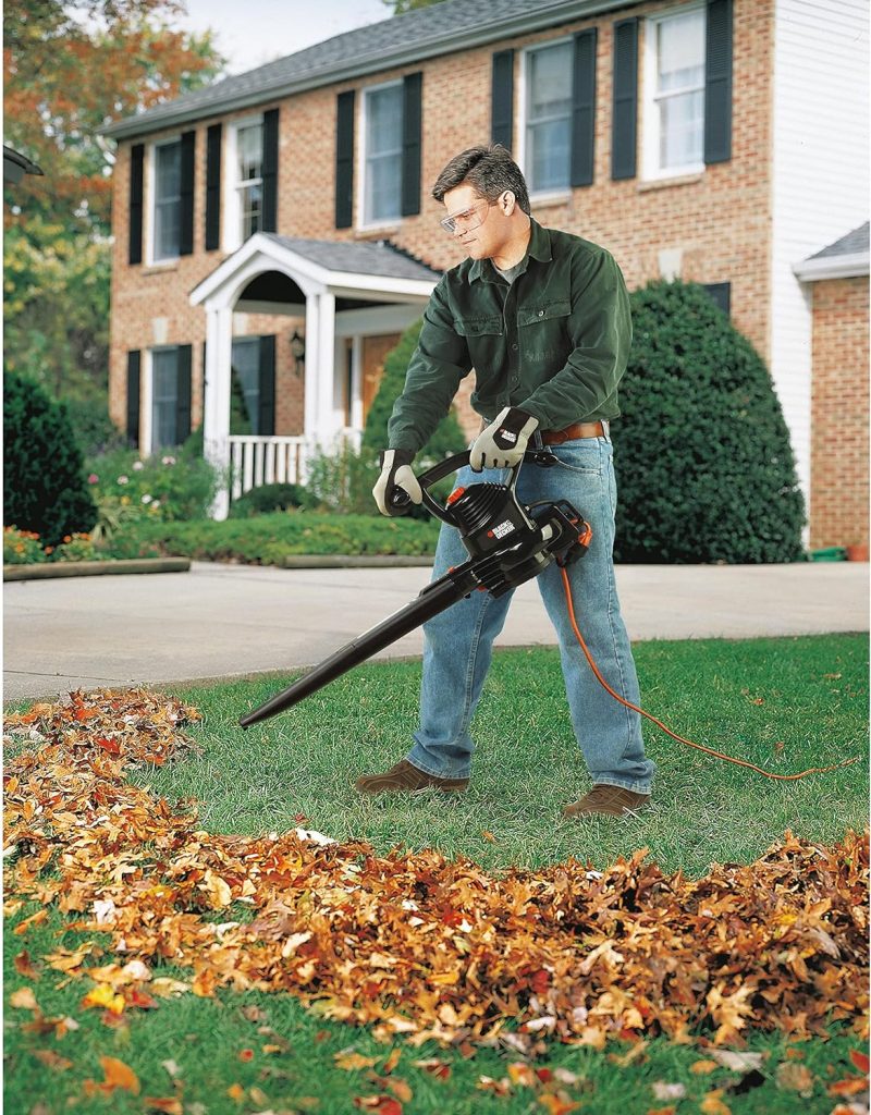 BLACK+DECKER 3-in-1 Electric Leaf Blower, Leaf Vacuum, Mulcher, 12-Amp (BV3100)