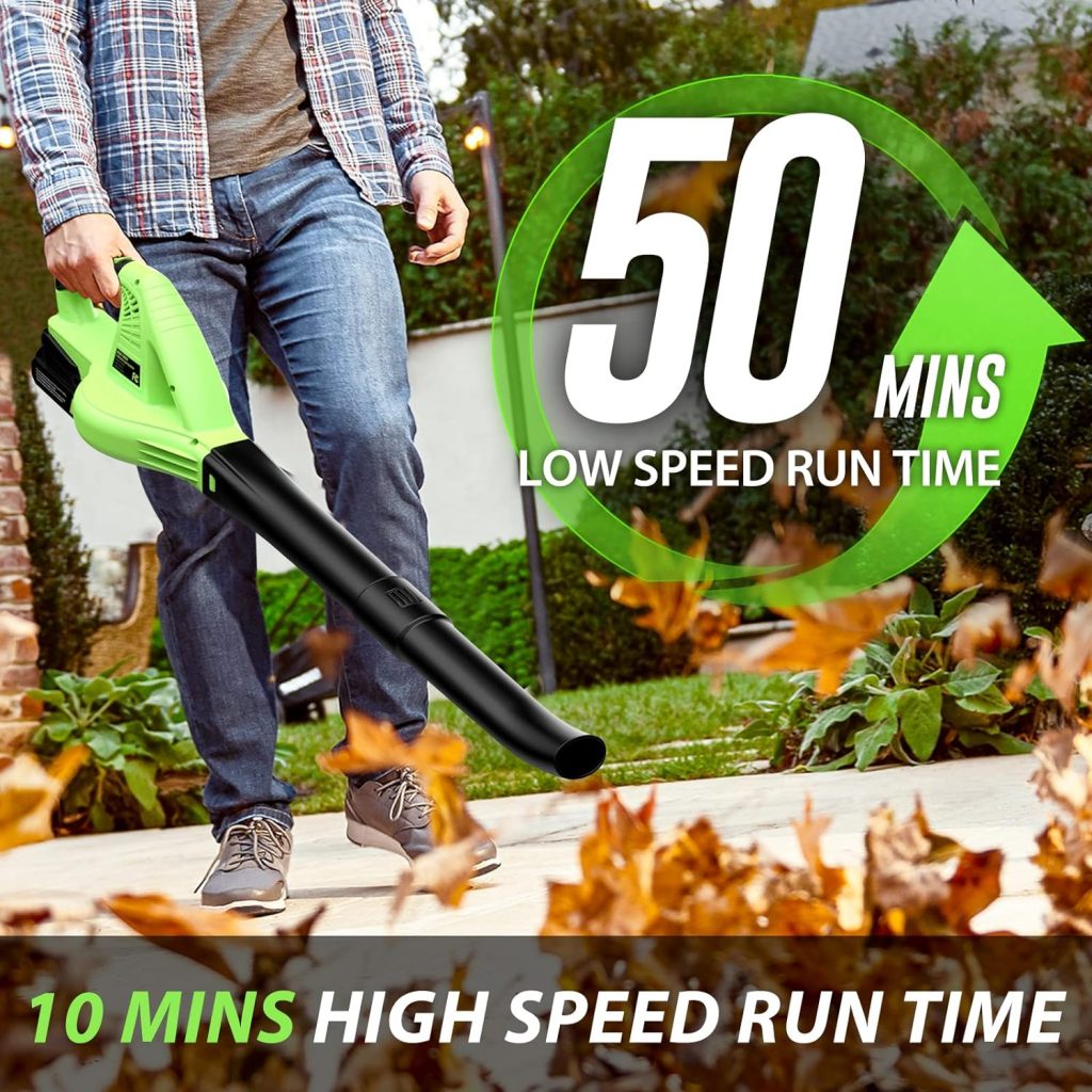 Cordless Leaf Blower - Lightweight Electric Blower with Battery Charger - 20V Battery Powered Small Handheld Blower for Lawn Care