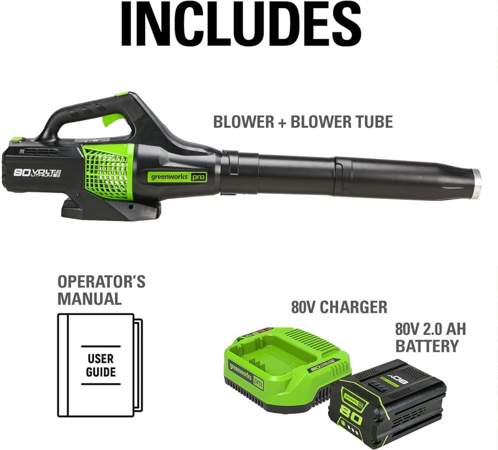 Greenworks 80V (170 MPH / 730 CFM / 75+ Compatible Tools) Cordless Brushless Axial Leaf Blower, Tool Only