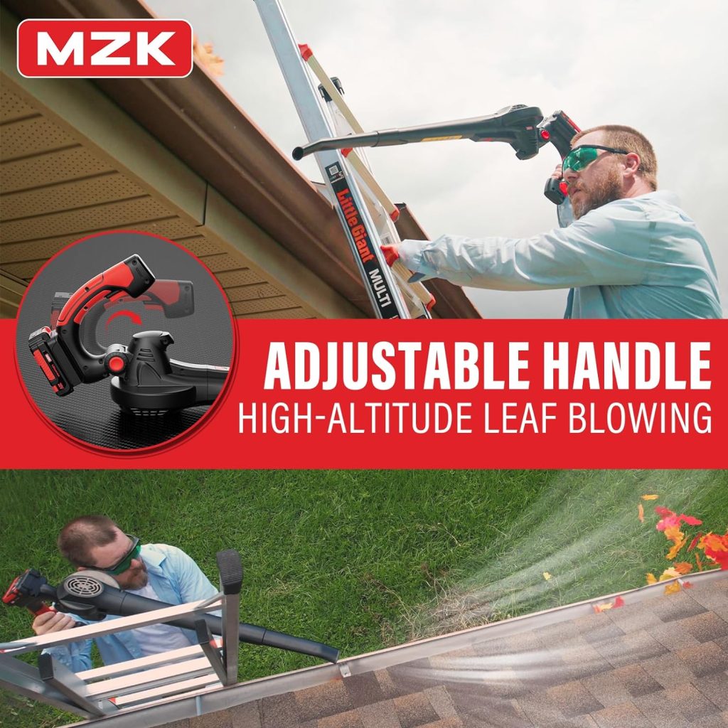 MZK Cordless Leaf Blower,20V Battery Powered Leaf Blower for Lawn Care, Electric Lightweight Mini Leaf Blower(Battery  Charger Included)