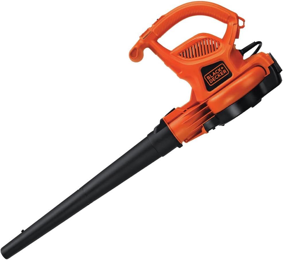 BLACK+DECKER Electric Leaf Blower, Leaf Vacuum and Mulcher 3 in 1, 250 mph Airflow, 400 cfm Delivery Power, Reusable Bag Included, Corded (BEBL7000)