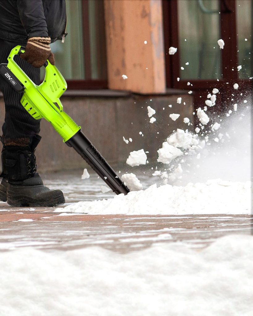 Cordless Electric Leaf Blower with 2 Batteries and Charger, 160MPH, 21V Battery Powered Lightweight Blower for Lawn Care, Patio, Dust Blowing and Snow