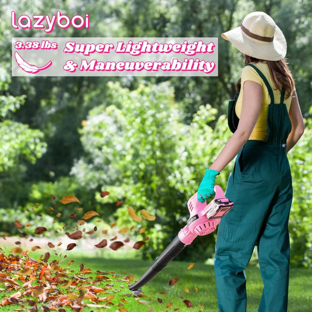 Leaf Blower Cordless with 2 Batteries and Charger, 150MPH Handheld Electric Leaf Blower with 2 Speed Mode 21V 2.0Ah Battery Powered Leaf Blowers for Lawn Care, Patio, Blowing Leaves, and Snow Yellow