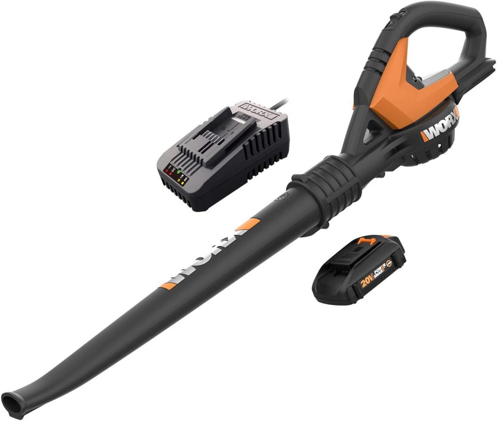 WORX 20V Cordless Leaf Blower WG545.6 DC Blower Vacuum,1 * 2.0Ah Battery  Charger Included