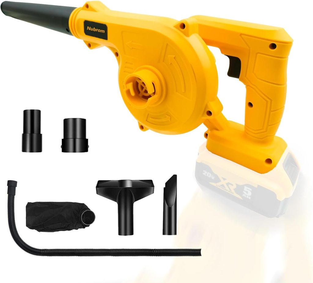 Cordless Leaf Blower for Dewalt 20V Battery, 2-in-1 Electric Leaf Blower  Vacuum, Small Leaf Blower for Lawn Care, Dust, Pet Hair, Car(Battery Not Included)