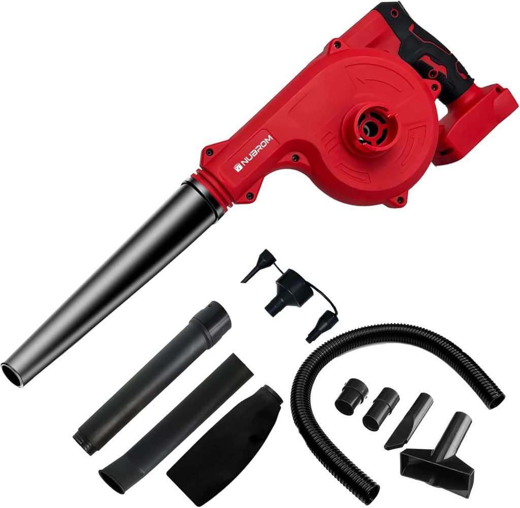 Cordless Leaf Blower for Milwaukee M18 Battery, 2-in-1 Handle Electric Blower and Vacuum Cleaner, Small Leaf Blower for Lawn Care, Dust, Pet Hair, Car(Battery Not Included)