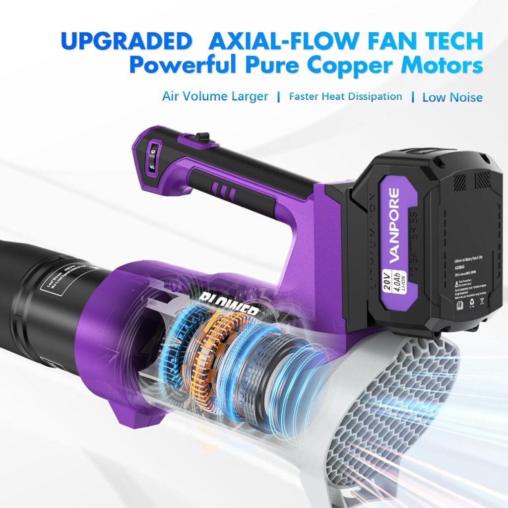 Electric Leaf Blower Cordless:580 CFM 6-Gear Wind Speed Regulation with 4.0Ah Battery Powered,Electric Blower for Lawn Care, Yard, Grass, Patio, Blowing Leaves and Snow Electric Leaf Blower Cordless:580 CFM 6-Gear Wind Speed Regulation with 4.0Ah Battery Powered,Electric Blower for Lawn Care, Yard, Grass, Patio, Blowing Leaves and Snow