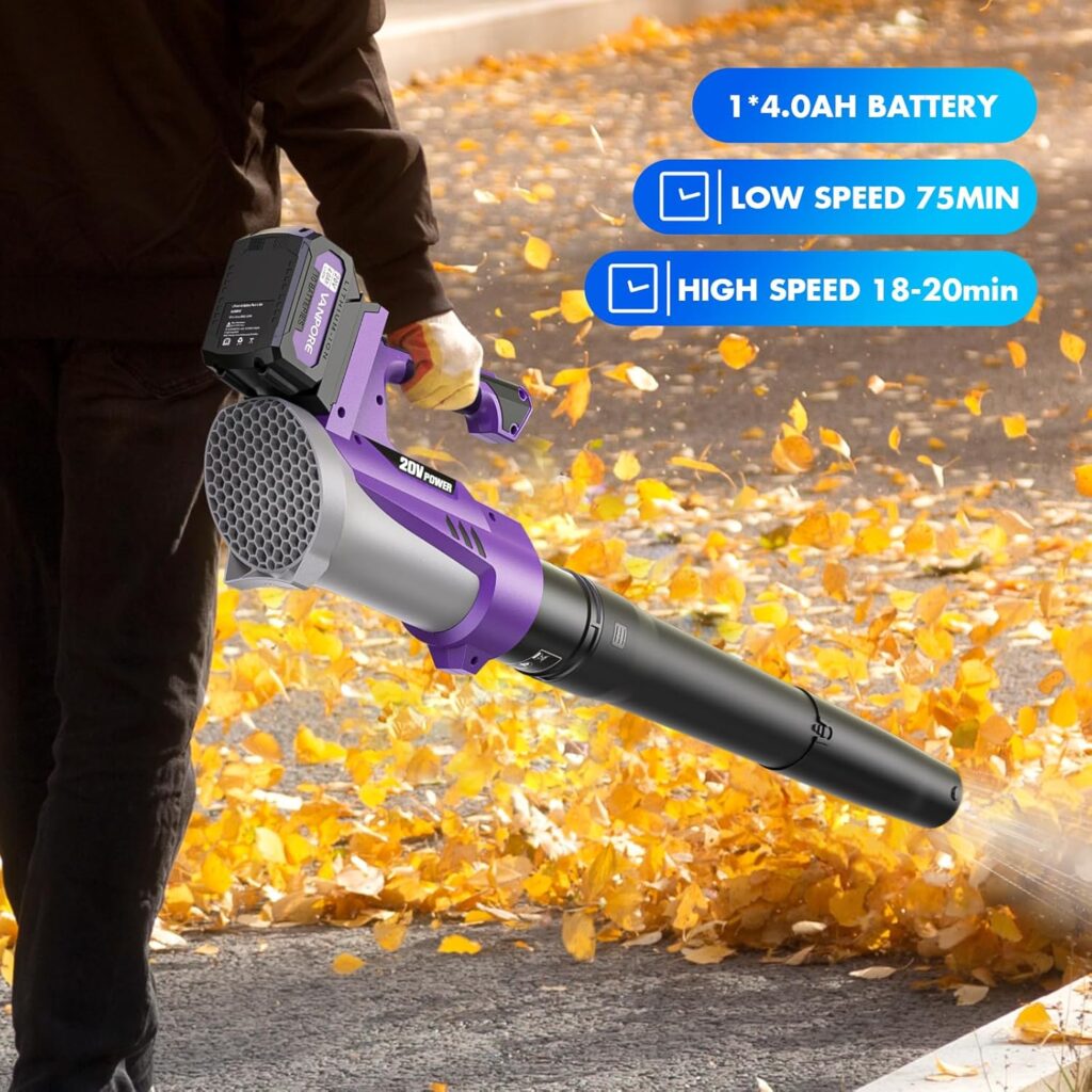 Electric Leaf Blower Cordless:580 CFM 6-Gear Wind Speed Regulation with 4.0Ah Battery Powered,Electric Blower for Lawn Care, Yard, Grass, Patio, Blowing Leaves and Snow Electric Leaf Blower Cordless:580 CFM 6-Gear Wind Speed Regulation with 4.0Ah Battery Powered,Electric Blower for Lawn Care, Yard, Grass, Patio, Blowing Leaves and Snow