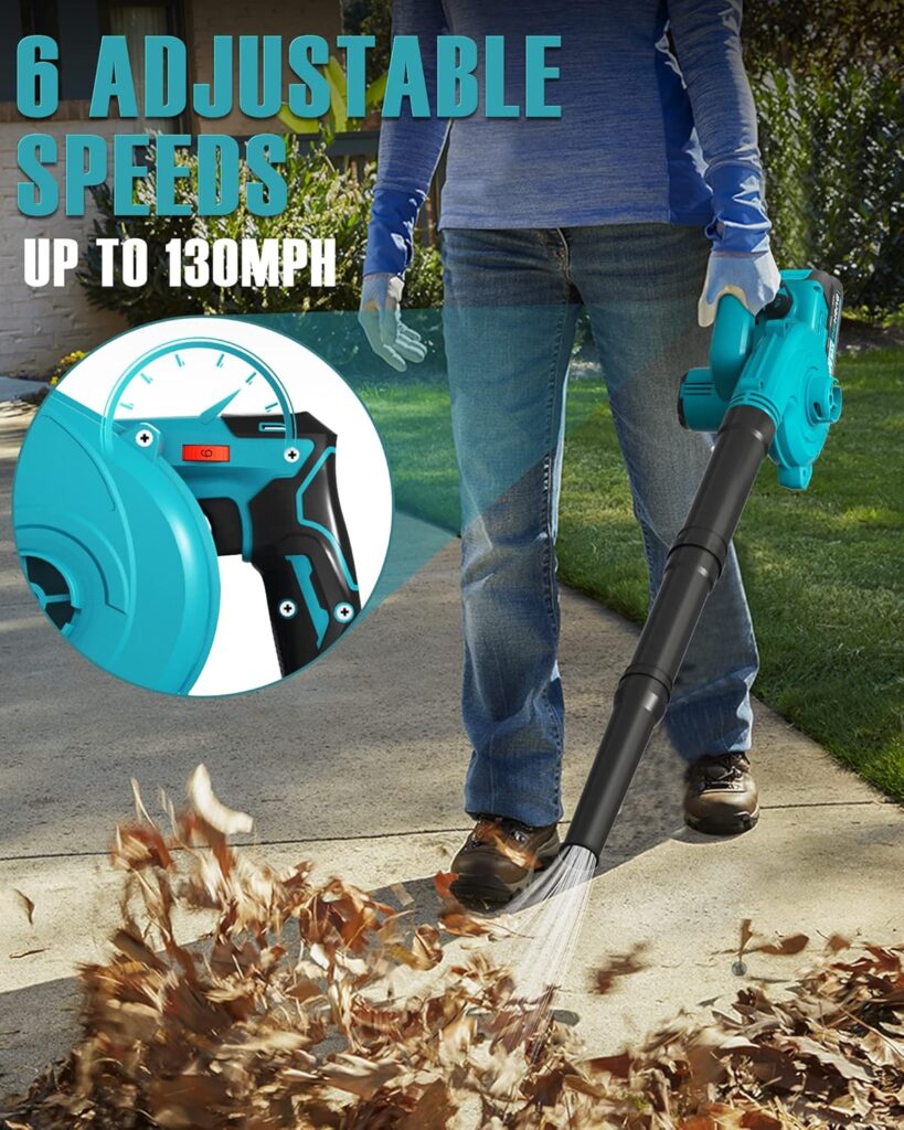 BEI Hong Cordless Leaf Blower, Upgraded Brushless Motor Electric Leaf Blower, 6 Variable Speed, with 2 X 20V Battery and Charger, 2.5LBS Lightweight Mini Leaf Blowers for Lawn Care/Blowing Dust BEI Hong Cordless Leaf Blower, Upgraded Brushless Motor Electric Leaf Blower, 6 Variable Speed, with 2 X 20V Battery and Charger, 2.5LBS Lightweight Mini Leaf Blowers for Lawn Care/Blowing Dust