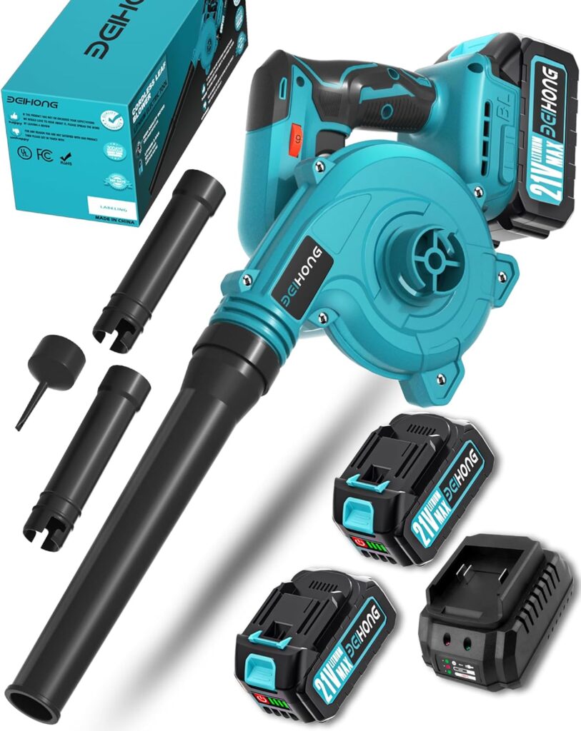 BEI Hong Cordless Leaf Blower, Upgraded Brushless Motor Electric Leaf Blower, 6 Variable Speed, with 2 X 20V Battery and Charger, 2.5LBS Lightweight Mini Leaf Blowers for Lawn Care/Blowing Dust BEI Hong Cordless Leaf Blower, Upgraded Brushless Motor Electric Leaf Blower, 6 Variable Speed, with 2 X 20V Battery and Charger, 2.5LBS Lightweight Mini Leaf Blowers for Lawn Care/Blowing Dust