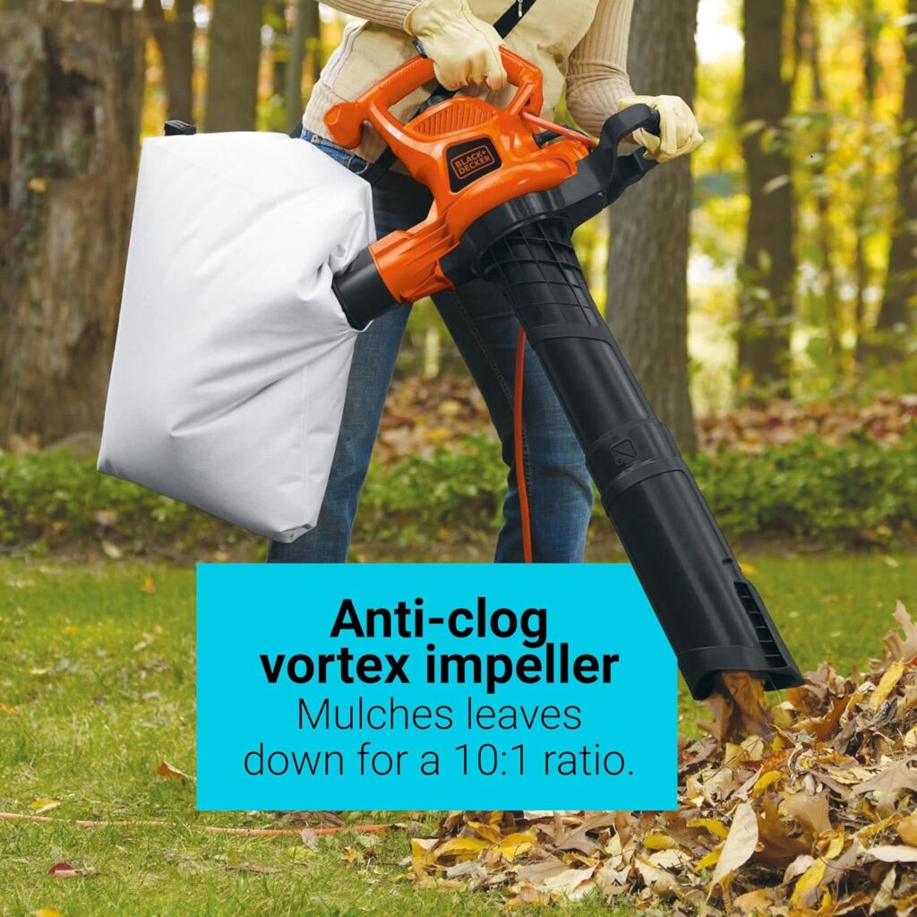 BLACK+DECKER Corded Leaf Blower Leaf Vacuum and Leaf Mulcher 3-in-1, Up to 230 MPH, 12 Amp Handheld Blower and Vacuum Combo (BV3600) BLACK+DECKER Corded Leaf Blower Leaf Vacuum and Leaf Mulcher 3-in-1, Up to 230 MPH, 12 Amp Handheld Blower and Vacuum Combo (BV3600)