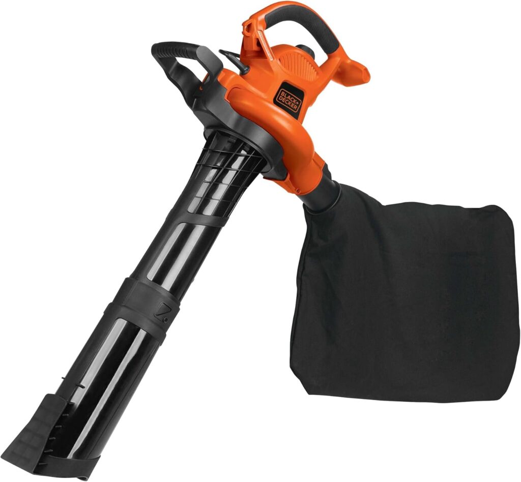 BLACK+DECKER Leaf Blower Leaf Vacuum and Leaf Mulcher 3-in-1, Electric Blowers for Lawn Care, 12 Amp, 250 MPH, 400 CFM (BV6000) BLACK+DECKER Leaf Blower Leaf Vacuum and Leaf Mulcher 3-in-1, Electric Blowers for Lawn Care, 12 Amp, 250 MPH, 400 CFM (BV6000)