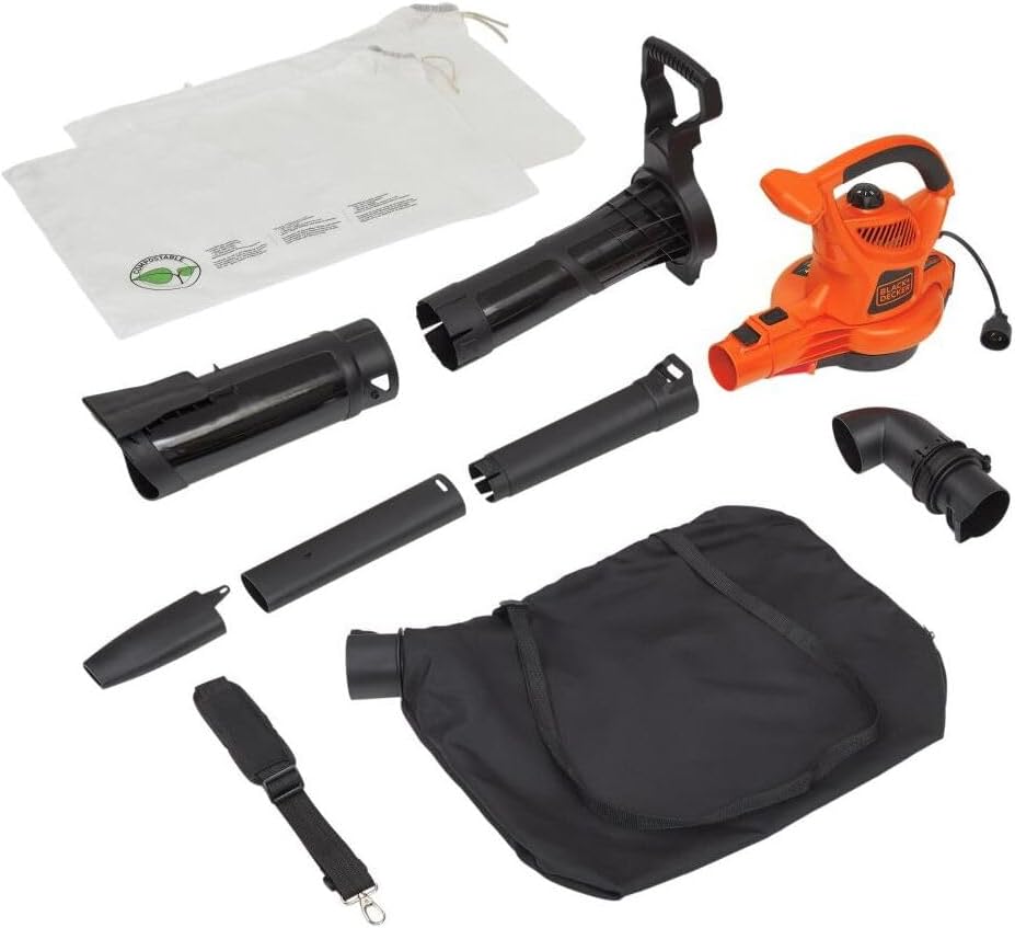 BLACK+DECKER Leaf Blower Leaf Vacuum and Leaf Mulcher 3-in-1, Electric Blowers for Lawn Care, 12 Amp, 250 MPH, 400 CFM (BV6000) BLACK+DECKER Leaf Blower Leaf Vacuum and Leaf Mulcher 3-in-1, Electric Blowers for Lawn Care, 12 Amp, 250 MPH, 400 CFM (BV6000)