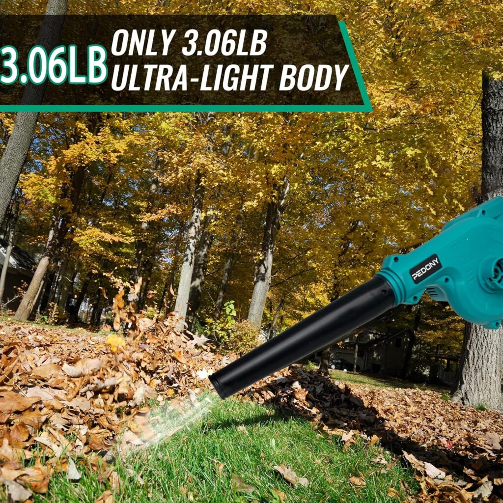 Cordless Leaf Blower for Makita 18V Battery,Electric Jobsite Air Blower 130MPH,2-in-1 Handle Electric Blower and Vacuum Cleaner for Blowing Leaf,Cleaning Dust,Small Trash,Car,Computer Host (Tool Only)