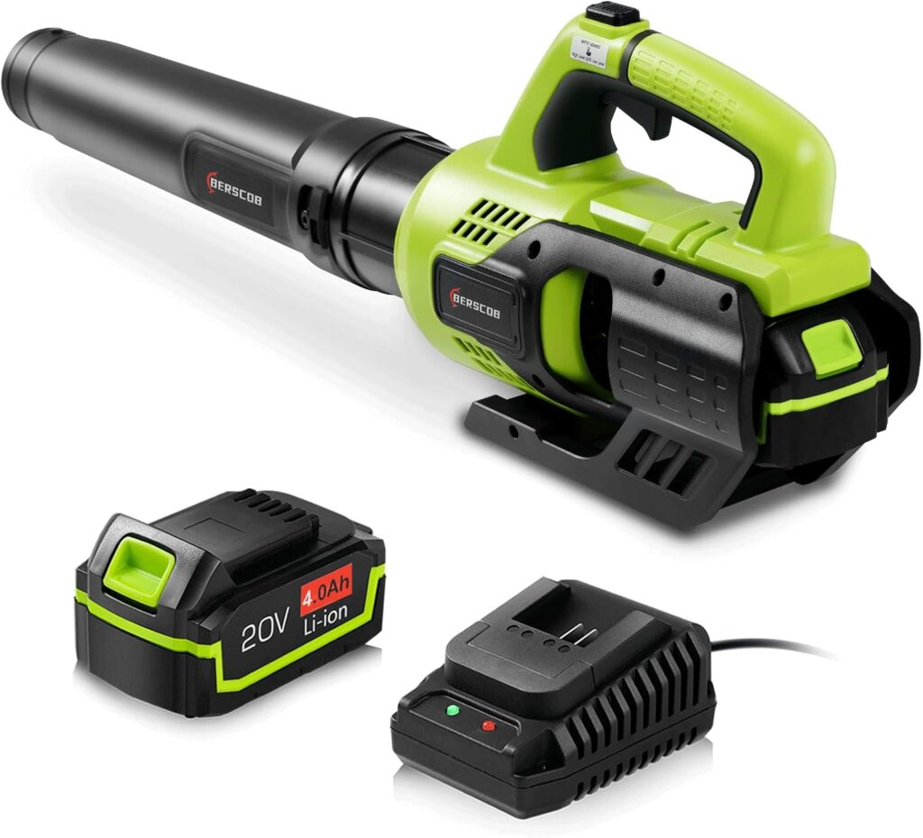 Leaf Blower Cordless,580CFM/160MPH Electric Leaf Blower with 4.0Ah Battery and Fast Charger, Lightweight Leaf Blowers for Lawn Care, Yard, Garage, Patio  Sidewalk Blowing