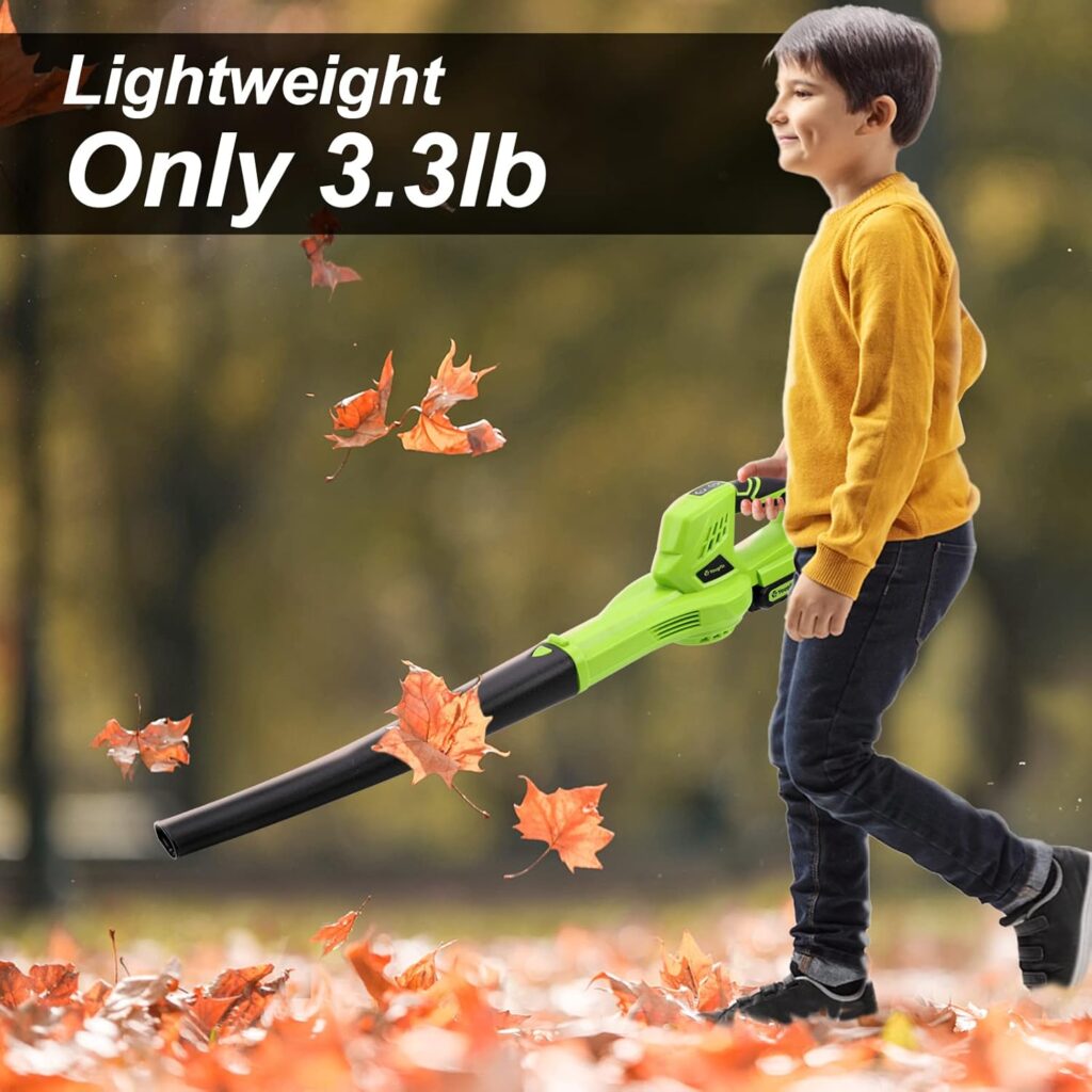 YOUGFIN Leaf Blower Cordless with Battery and Charger, 160CFM Battery Powered Electric Blowers for Lawn Care, 6 Speed Mode Small Rechargeable Leaf Blower Lightweight for Seniors (21V) YOUGFIN Leaf Blower Cordless with Battery and Charger, 160CFM Battery Powered Electric Blowers for Lawn Care, 6 Speed Mode Small Rechargeable Leaf Blower Lightweight for Seniors (21V)