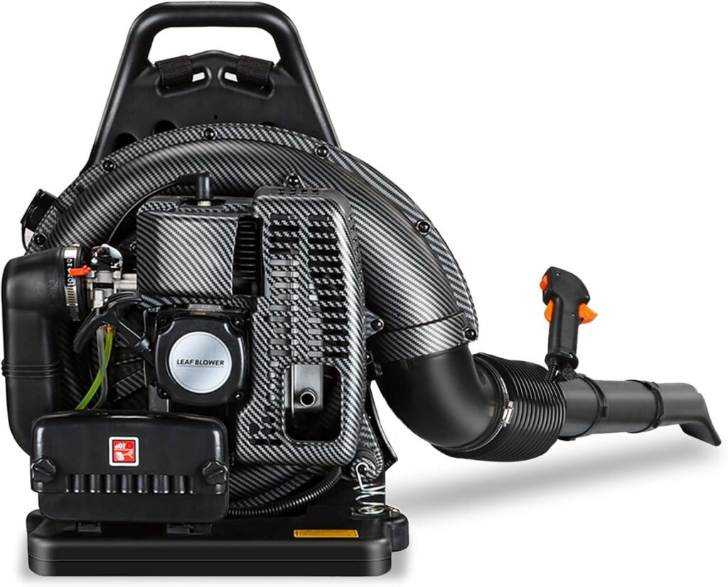 72CC Gas Backpack Leaf Blower - 2-Stroke Handheld-Class V Engine, 230 MPH 760 CFM, Adjustable Speed, Low Noise Ergonomic Design, Cruise Control for Fast Yard Cleanup (Black) 72CC Gas Backpack Leaf Blower - 2-Stroke Handheld-Class V Engine, 230 MPH 760 CFM, Adjustable Speed, Low Noise Ergonomic Design, Cruise Control for Fast Yard Cleanup (Black)