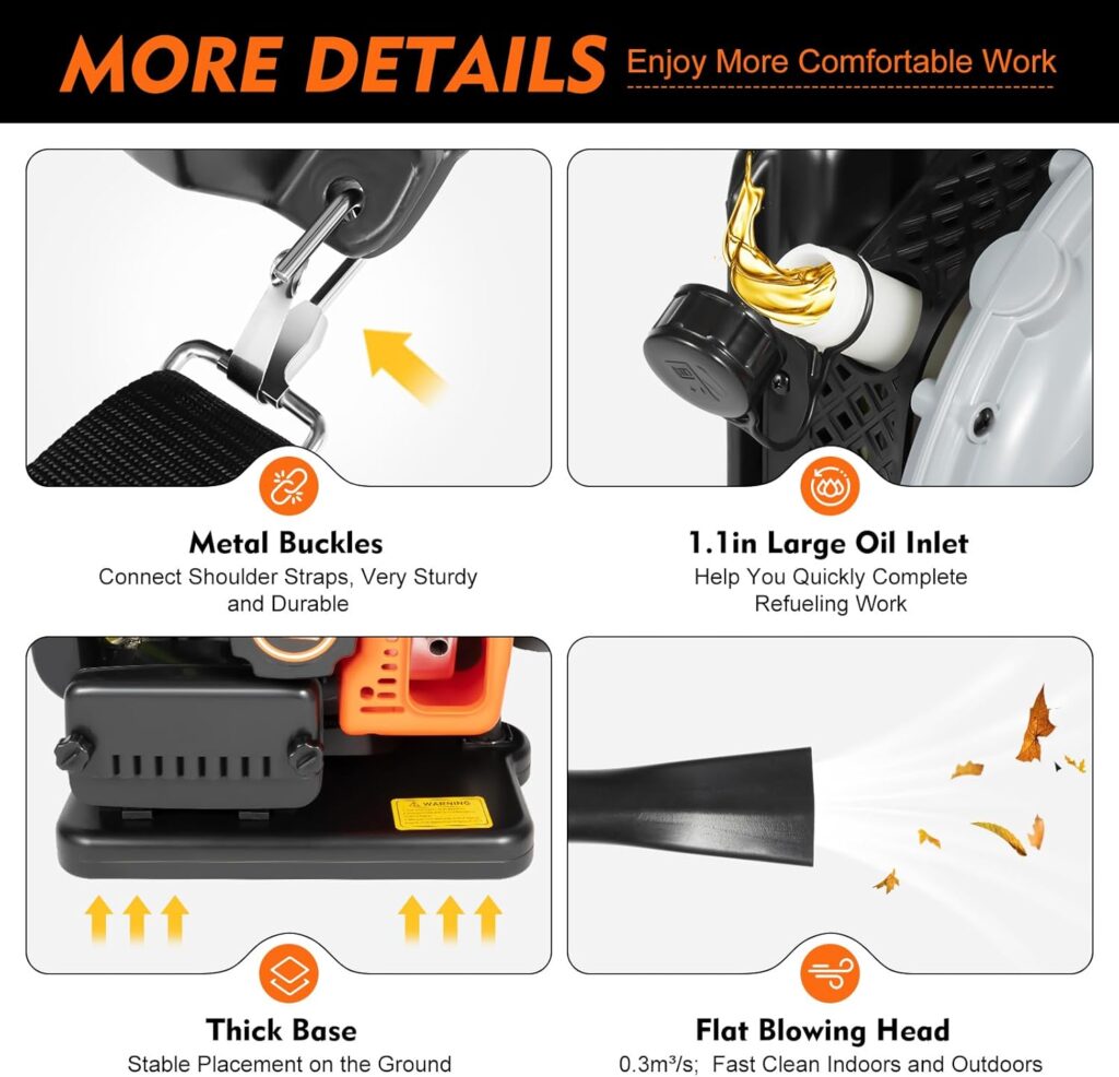 Backpack Leaf Blower, 66cc 2 Stroke Gas Leaf Blowers for Lawn Care, Cordless Leaf Blowers Gas Powered, 2.7KW 665CFM Portable Air Blower for Garden Snow Dirt Debris (2.7 KW) Backpack Leaf Blower, 66cc 2 Stroke Gas Leaf Blowers for Lawn Care, Cordless Leaf Blowers Gas Powered, 2.7KW 665CFM Portable Air Blower for Garden Snow Dirt Debris (2.7 KW)