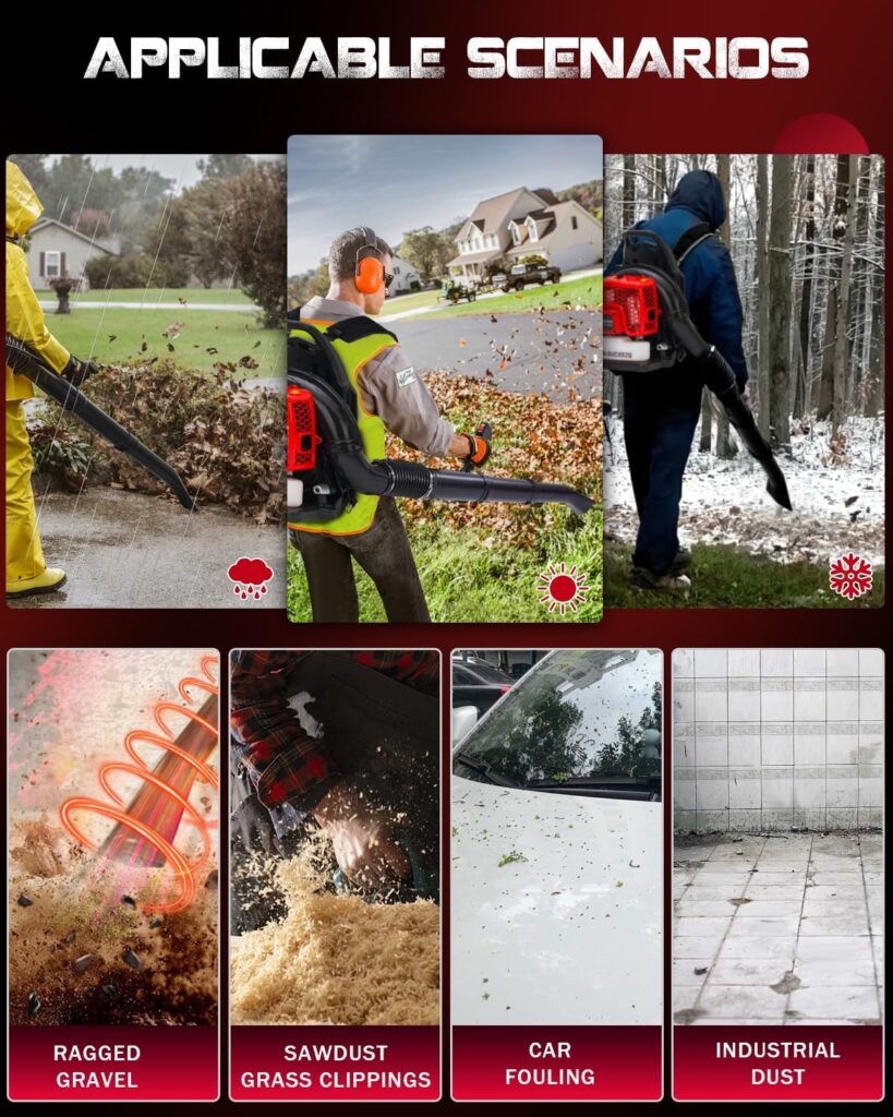 EIDOWA 63CC Gas Backpack Leaf Blower – 665 CFM, 205 MPH, Commercial-Grade Gas Blower for Landscaping, Snow Removal, and Heavy-Duty Yard Work – Lightweight, Quiet for Residential Areas (686 RPO) EIDOWA 63CC Gas Backpack Leaf Blower – 665 CFM, 205 MPH, Commercial-Grade Gas Blower for Landscaping, Snow Removal, and Heavy-Duty Yard Work – Lightweight, Quiet for Residential Areas (686 RPO)