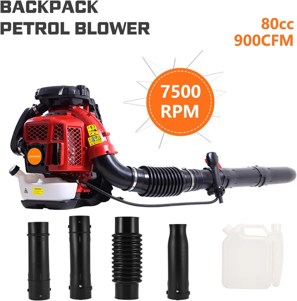 Gas Leaf Blower, Backpack Leaf Blower, 80CC 2 Stroke 900 CFM Backpack Blowers Gas Powered, Gas Powered LeafBlower, Gas Blowers for Lawn Care, Yard, Road Cleaning (Red) Gas Leaf Blower, Backpack Leaf Blower, 80CC 2 Stroke 900 CFM Backpack Blowers Gas Powered, Gas Powered LeafBlower, Gas Blowers for Lawn Care, Yard, Road Cleaning (Red)
