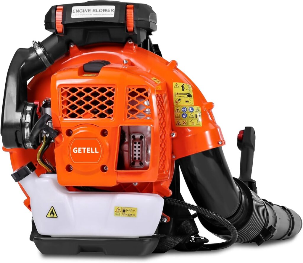 Getell 80cc Gas Backpack Leaf Blower, 900CFM 206MPH 2-Stroke Engine, Heavy-Duty Leaf Snow Blower for Lawn, Garden Commercial Use (853 EZ) Getell 80cc Gas Backpack Leaf Blower, 900CFM 206MPH 2-Stroke Engine, Heavy-Duty Leaf Snow Blower for Lawn, Garden Commercial Use (853 EZ)