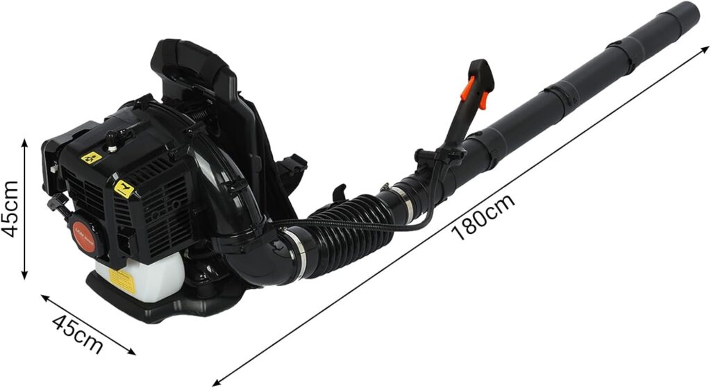 Leaf Blower, 52cc 2 Stroke 1.7HP 550CFM Gas Powered Cordless, Backpack Leaf Blower Snow Blower Dust Blower for Lawn Garden Blowing, Vacuuming, Shredding Leaves, Snow Debris Black Leaf Blower, 52cc 2 Stroke 1.7HP 550CFM Gas Powered Cordless, Backpack Leaf Blower Snow Blower Dust Blower for Lawn Garden Blowing, Vacuuming, Shredding Leaves, Snow Debris Black