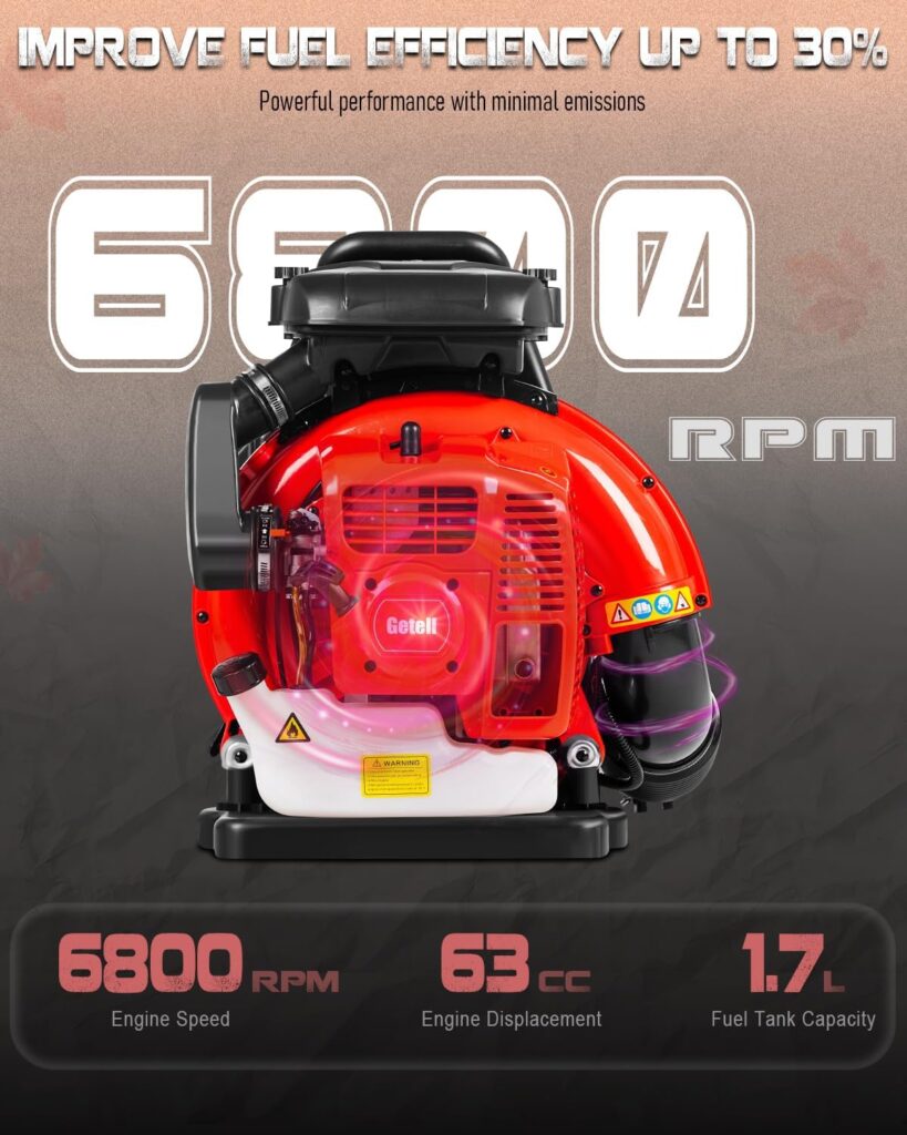Professional Gas Powered Backpack Leaf Blower – 2-Stroke High-Performance 63CC/665 CFM Blower System with Comfort Design for Complete Property Maintenance (GB657 PRO) Professional Gas Powered Backpack Leaf Blower – 2-Stroke High-Performance 63CC/665 CFM Blower System with Comfort Design for Complete Property Maintenance (GB657 PRO)