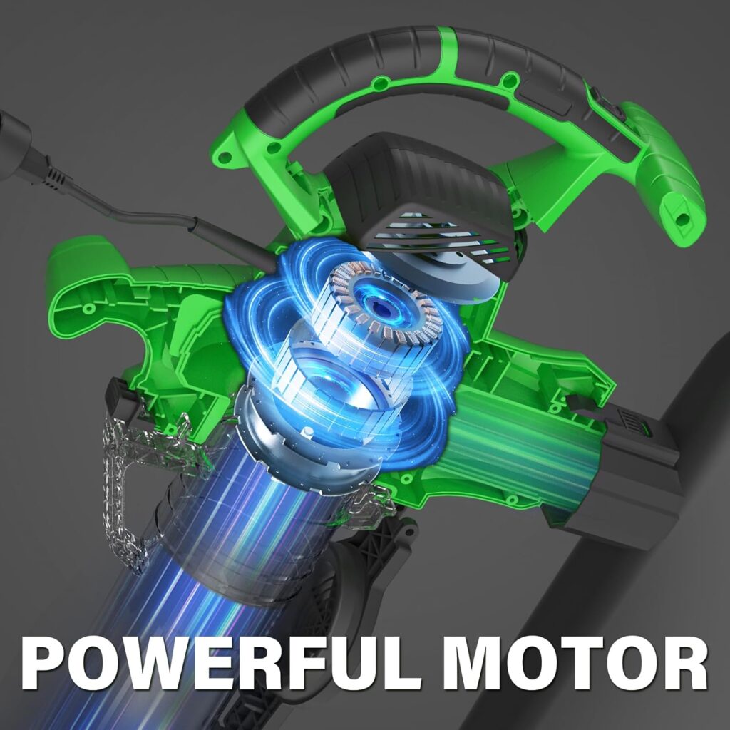 SOYUS 3-in-1 Electric Leaf Blower, Vacuum and Mulcher - 12Amp 365CFM Leaf Vac with Metal Impeller, 2-Speed Blower for Lawn Care with Bag and 10:1 Mulch Ratio SOYUS 3-in-1 Electric Leaf Blower, Vacuum and Mulcher - 12Amp 365CFM Leaf Vac with Metal Impeller, 2-Speed Blower for Lawn Care with Bag and 10:1 Mulch Ratio