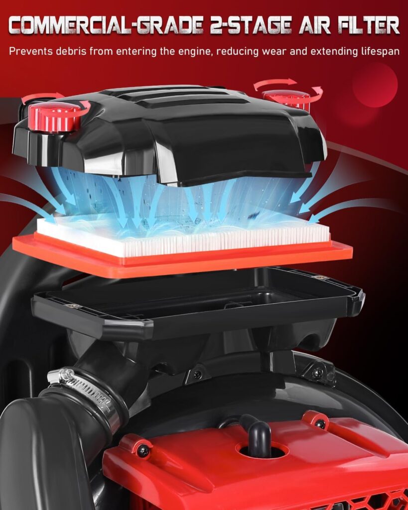 Thalorus 63CC Gas Backpack Leaf Blower, 2-Stroke, 665 CFM, 205 MPH, Variable Speed Cruise Control, Ergonomic Harness, Reduced Emissions, for Fast Yard Cleanup (TR695 Pro) Thalorus 63CC Gas Backpack Leaf Blower, 2-Stroke, 665 CFM, 205 MPH, Variable Speed Cruise Control, Ergonomic Harness, Reduced Emissions, for Fast Yard Cleanup (TR695 Pro)